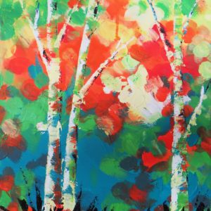 Impressionism Period: Birch Trees (Acrylic Paint)